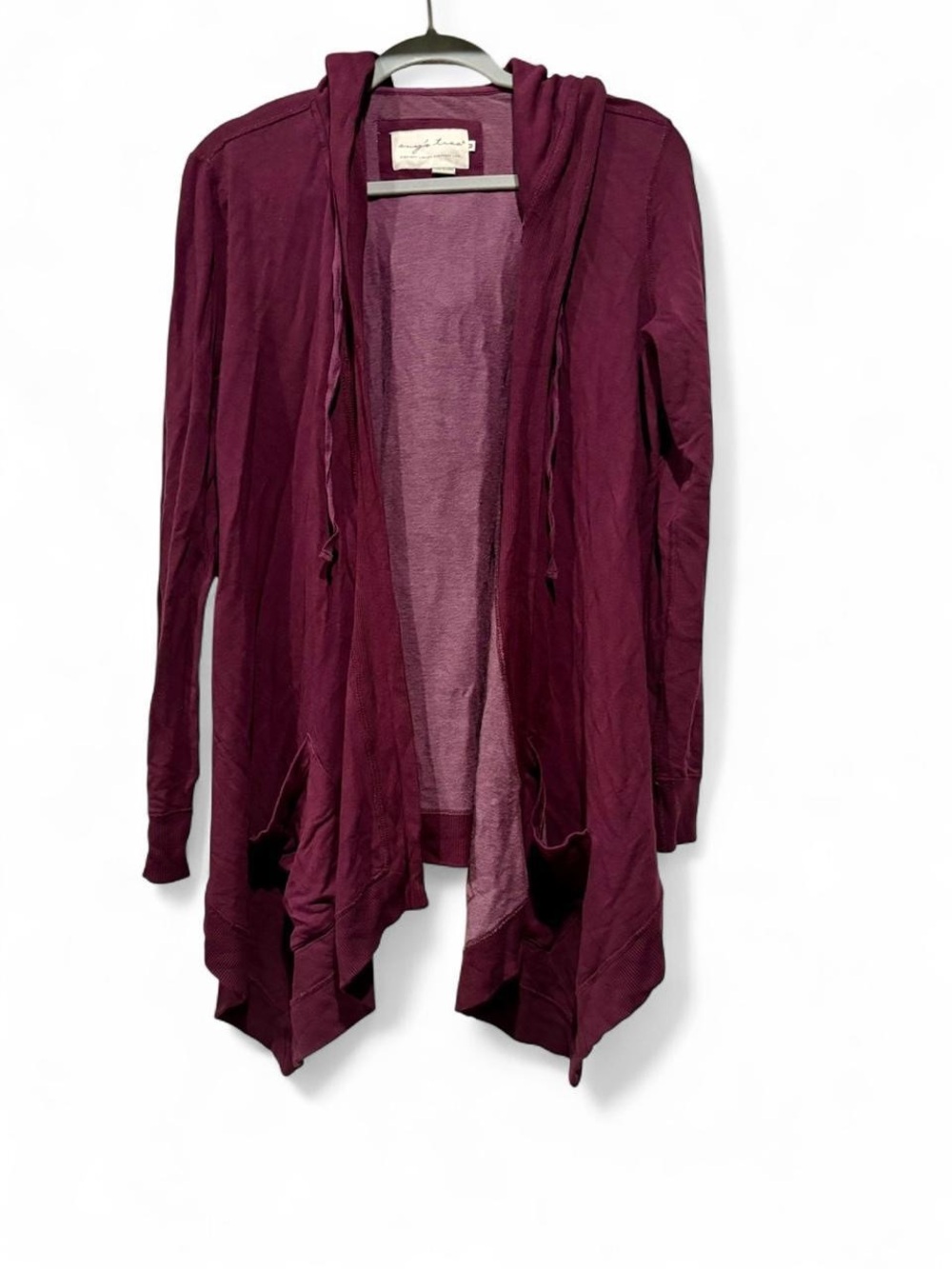 Evy’s Tree Lightweight Hooded Draped Cardigan - Berry